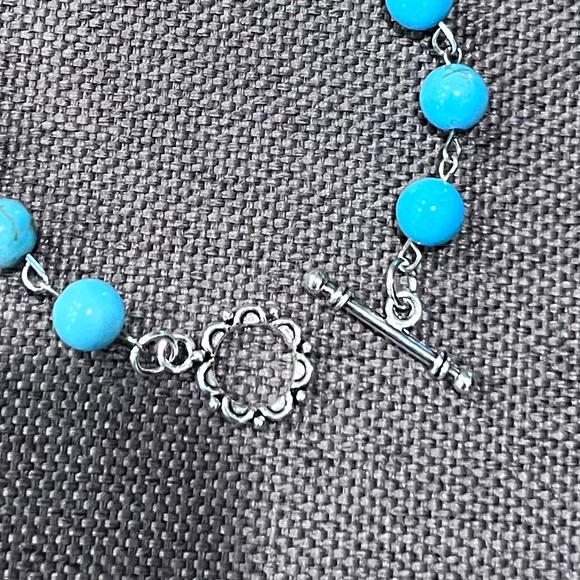 NWOT - Natural Stone Turquoise silver bracelet - Picture 3 of 5